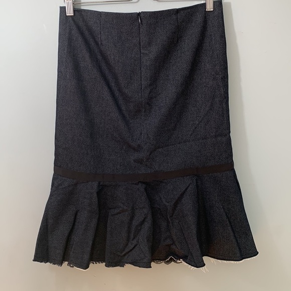 Trina Turk LA | Mermaid Lace Flared Peplum Ruffle Denim Fully Lined Midi Skirt 4 - Picture 16 of 16